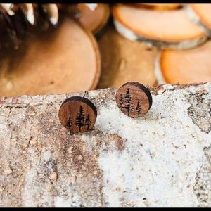 Handmade Wooden West Coast Sitka earrings